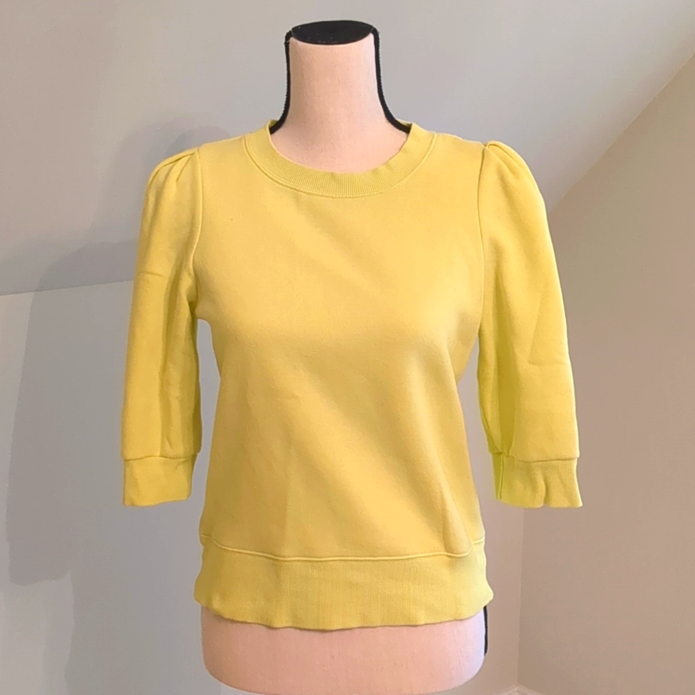 Neon Green Puff Sleeve Sweatshirt, Size XS